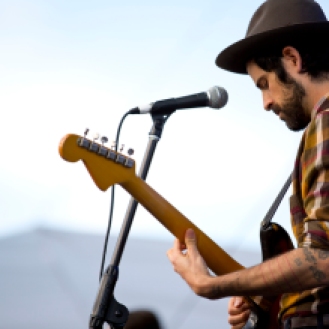 Devendra Banhart play on the Bigfoot stage on Saturday, May 25th. 2013. Photo by Kim Jay.