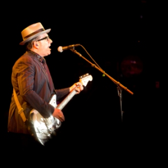 Elvis Costello and The Imposters play on the Sasquatch stage Saturday evening. Photo by Kim Jay.