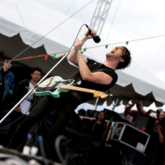 The Vancouver duo, Japandroids, play at the Bigfoot stage on Friday, May 24th. Photo by Kim Jay