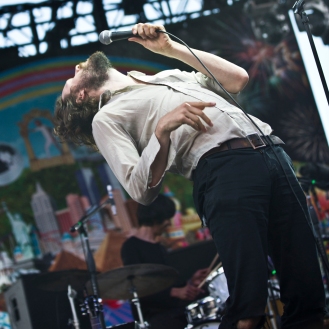 Father John Misty puts on an entertaining show at the Bigfoot stage, opening day of Sasquatch!. Photo by Kim Jay.